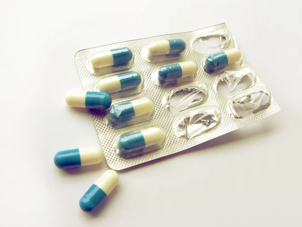 Wit en blauw capsules — Stockfoto