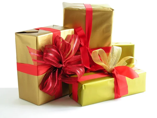 Hagyományos ajándék Christmastimegifts — Stock Fotó