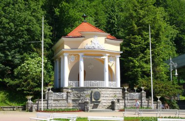old band shell for music and concerts in center of Krynica resort clipart
