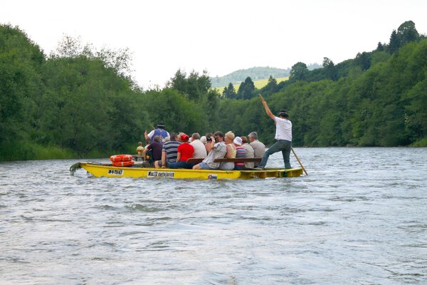 Dunajec river in Pieniny mountains and canoing raily