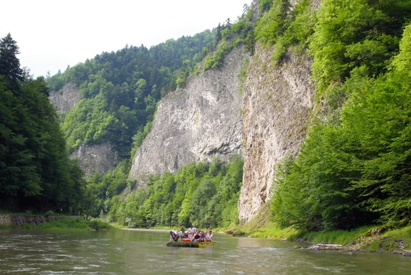 Fiume Dunajec con meandro nelle montagne calcaree Pieniny — Foto Stock
