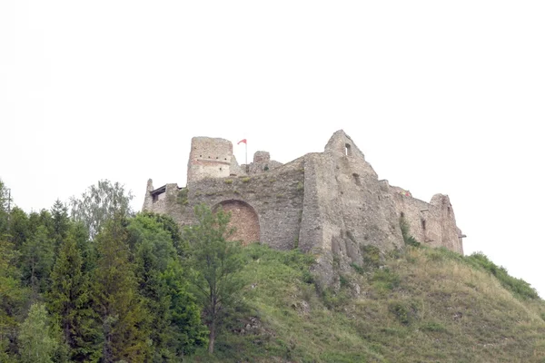Czorsztyn kalker kayaların üzerinde antik kale kalıntıları — Stok fotoğraf