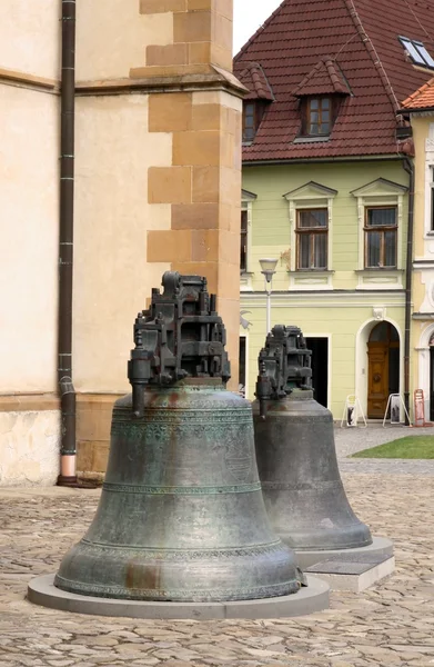 Old,brass bells of St.Egidia church in Bardejov — Stock Photo, Image