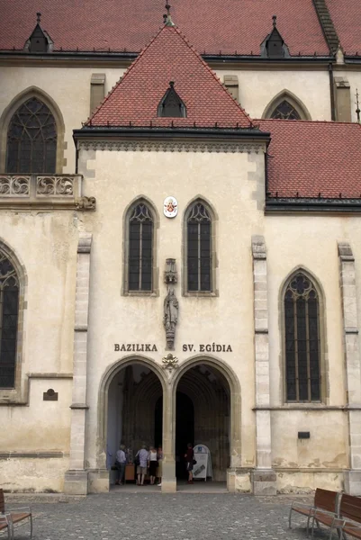 Iglesia católica, gótica, antigua basílica de San Egidio en Bardejov —  Fotos de Stock