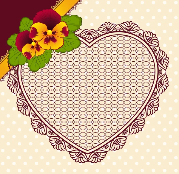 Vintage background with lace ornaments and flowers. Vector — Stock Vector