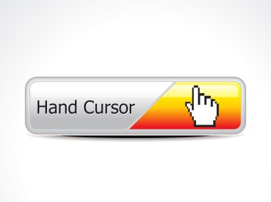 Abstract hand cursor web button clipart