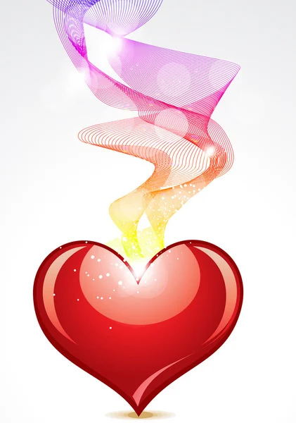 Abstracte hart met kleurrijke rook — Stockvector