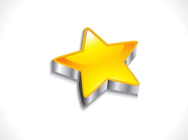 Estrela 3d brilhante abstrato com efeito de metal — Vetor de Stock