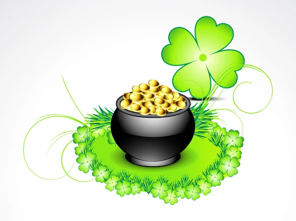 Abstract st patricks background with clover — Stock Vector