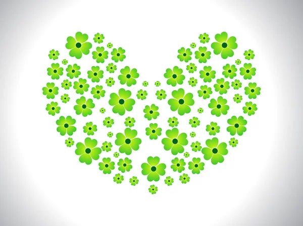 抽象的心形状三叶草 — 图库矢量图片
