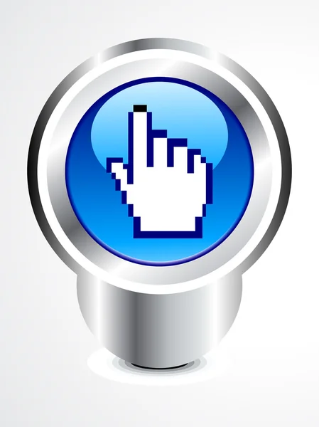 Abstract glossy hand cursor button — Stock Vector