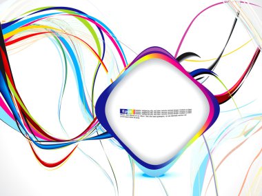 Abstract colorful wave with rectangle clipart