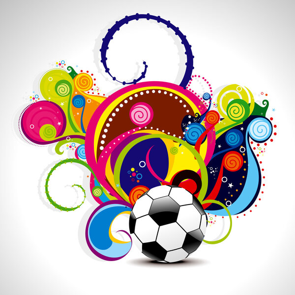 Abstract magical wave background with football