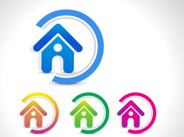 Abstract home icon button clipart