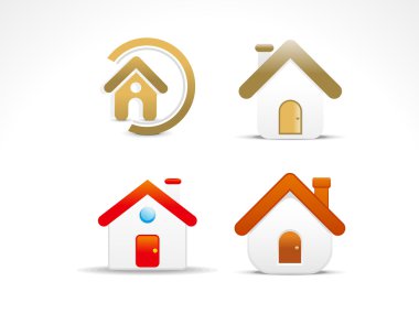 Abstract home icon set clipart