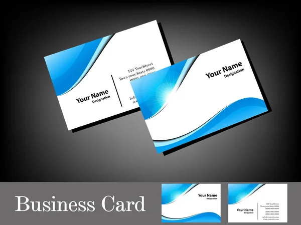 Abstract glossy blue business card — Stock Vector