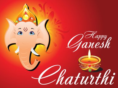 Abstract ganesh chaturthi card clipart