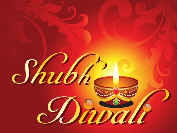 Carte shubh diwali abstraite — Image vectorielle