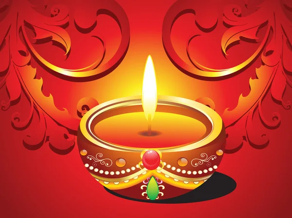 Diwali abstrato cartão tradicional —  Vetores de Stock