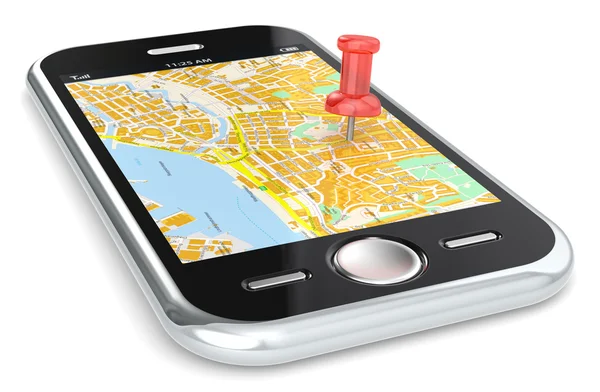 Navigazione tramite Smart phone . — Foto Stock