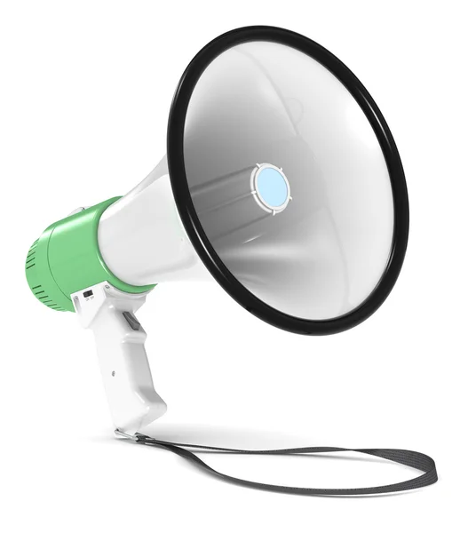 Zelený megafon. — Stock fotografie