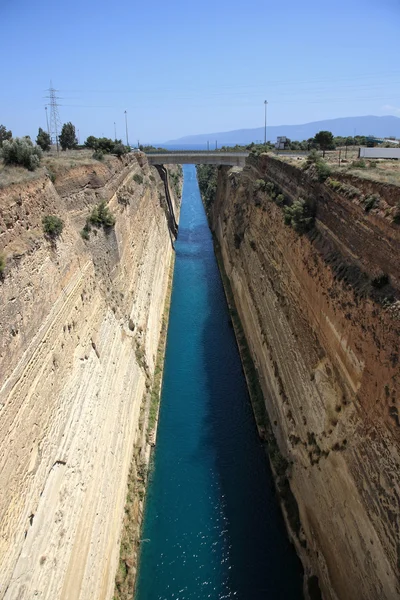 Corinthos 运河水通道 — 图库照片