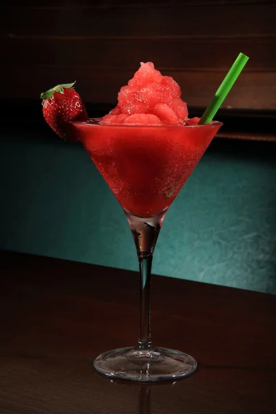 Glass of daquiri strawberry — Stock Photo, Image