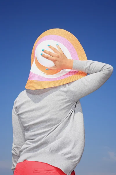 stock image Pretty young girl with hat