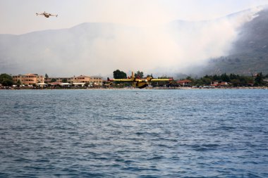 Yangın, Yunanistan adada Zakynthos