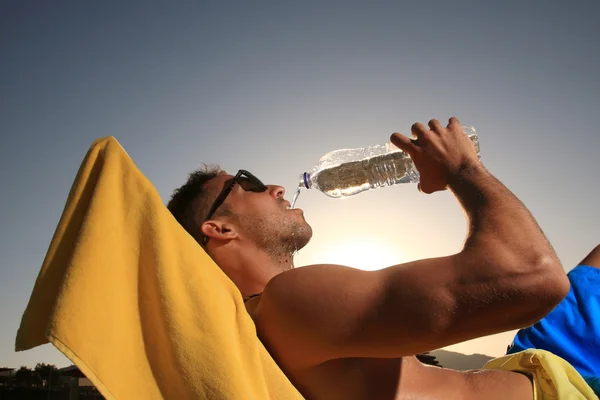 stock image Male drinking water