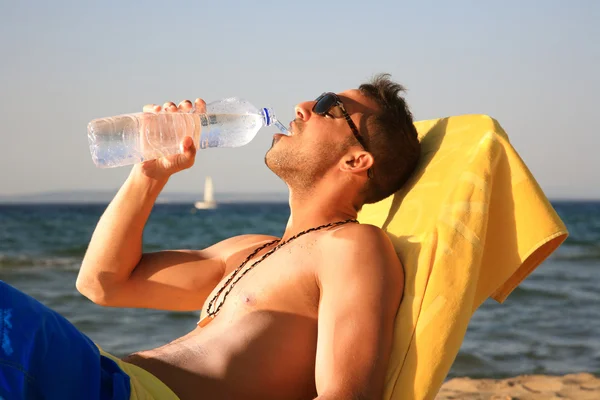 stock image Male drinking water