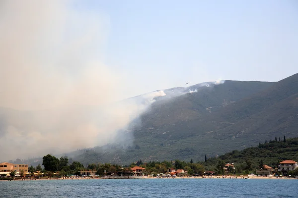 Zakynthos Island on Fire, Greece — Stock Photo, Image