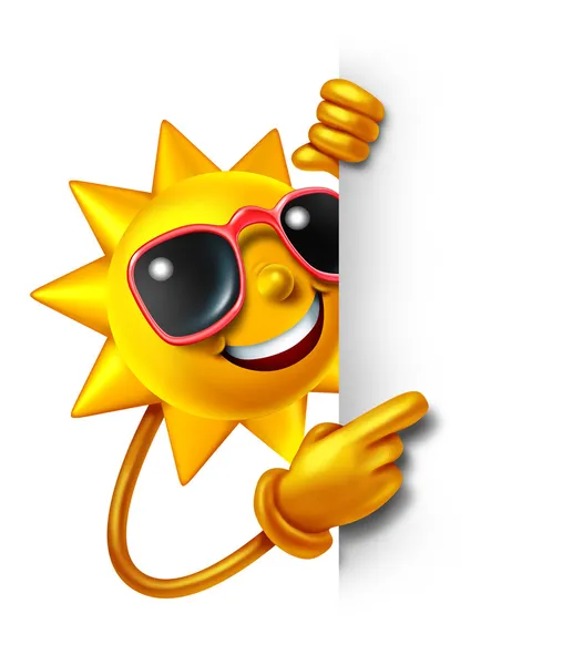 Sun Fun With Blank Sign — Stock Photo, Image