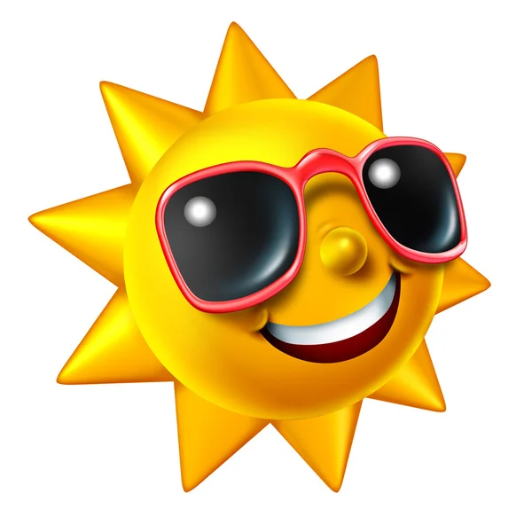 Carattere sorridente sole estivo — Foto Stock