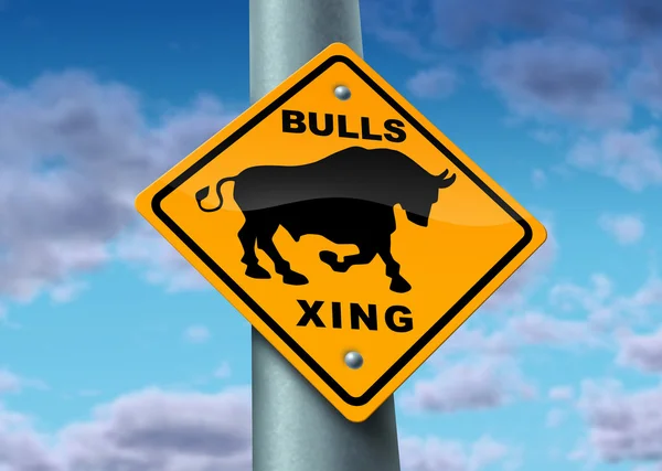 Znak byka na rynku — Zdjęcie stockowe