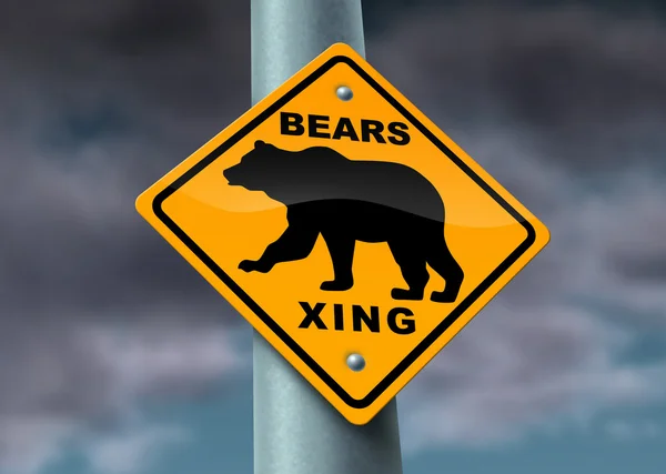 Marché aux ours Panneau d'avertissement — Photo