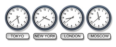 World Time Zone Clocks clipart