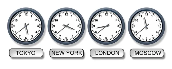 Orologio fuso orario mondiale — Foto Stock