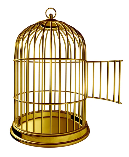 Cage ouverte pour oiseaux — Photo