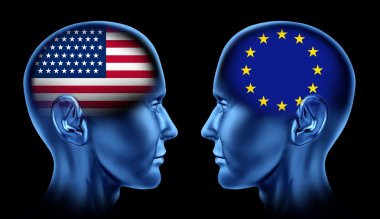 U.S.A and Europe trade clipart