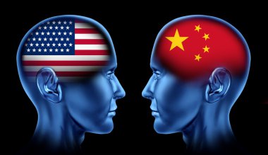 American and China trade clipart