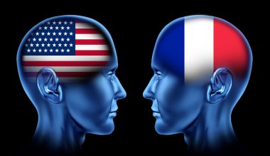 U.S.A and France trade clipart