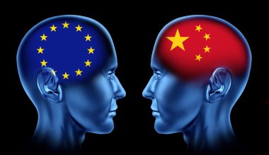 Europe and China trade clipart