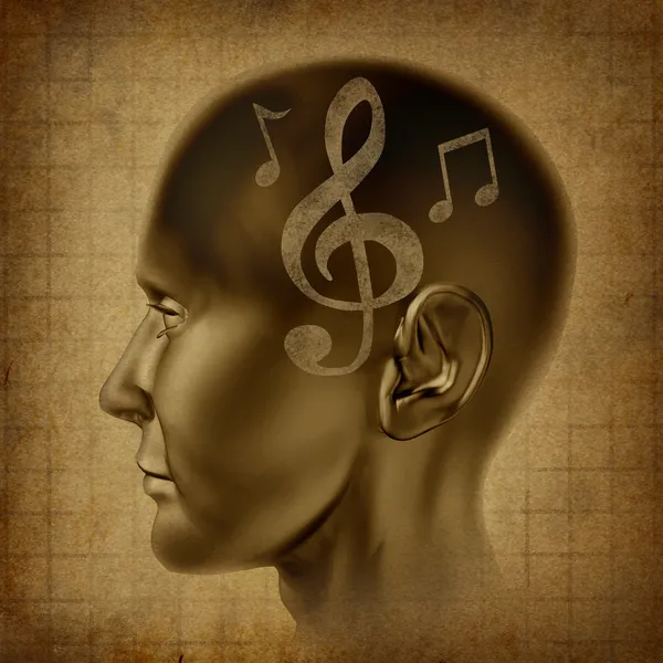 Cérebro música — Fotografia de Stock