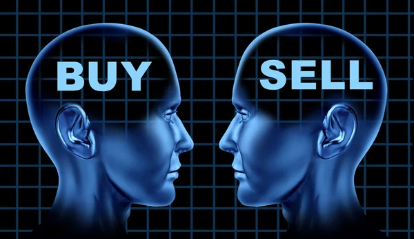 Comprar e vender símbolo de negociação — Fotografia de Stock