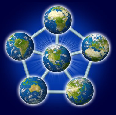 Global Networking From North America to the World clipart