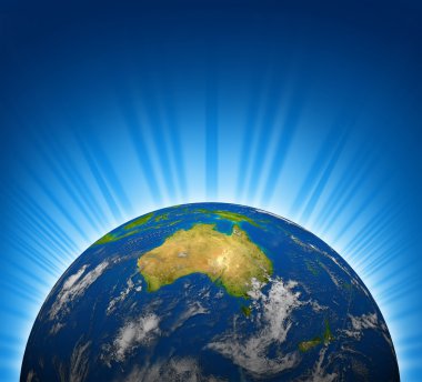 Australia view on an Earth planet globe clipart