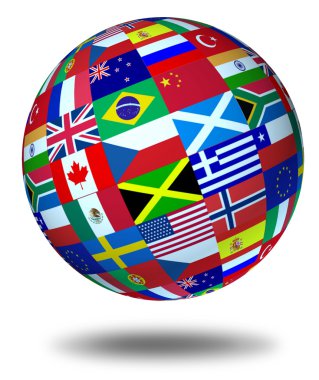 World flags sphere Floating clipart