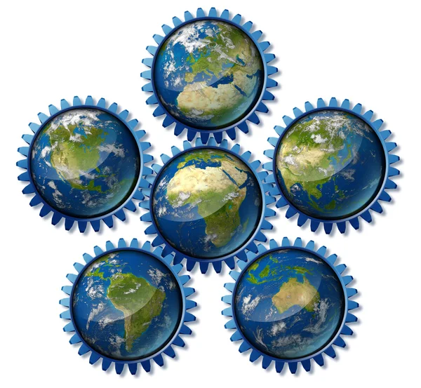 International-global-trade-earth-economy-map — Stockfoto