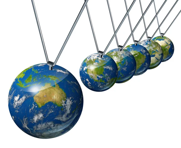 Pendulum With Australia And World Economy — Stock Photo, Image